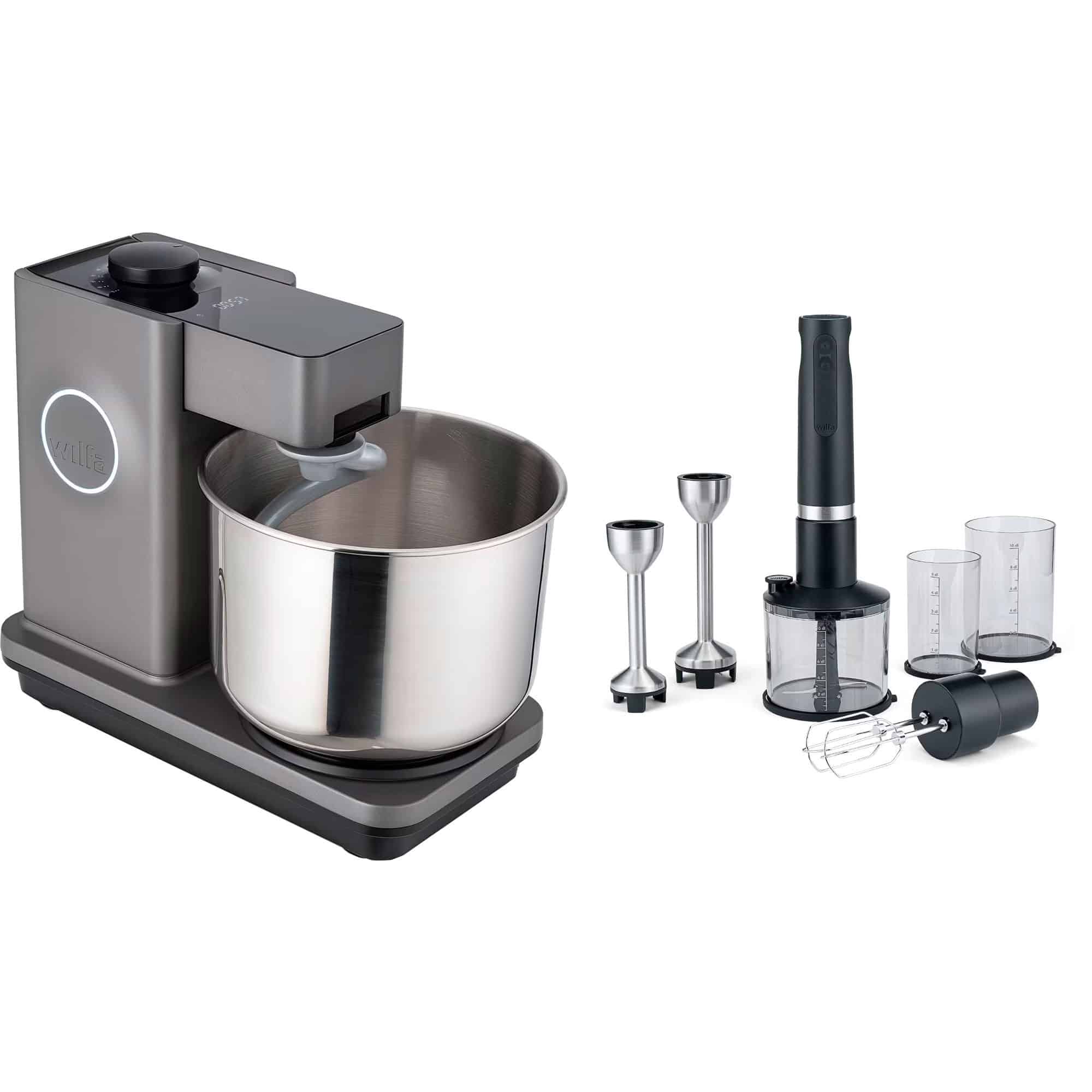 Wilfa KM2GY-T70 Probaker Timer køkkenmaskine + IM4B-1000FP Prostick stavblender
